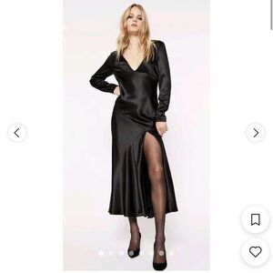 Elegant Black Satin Dress